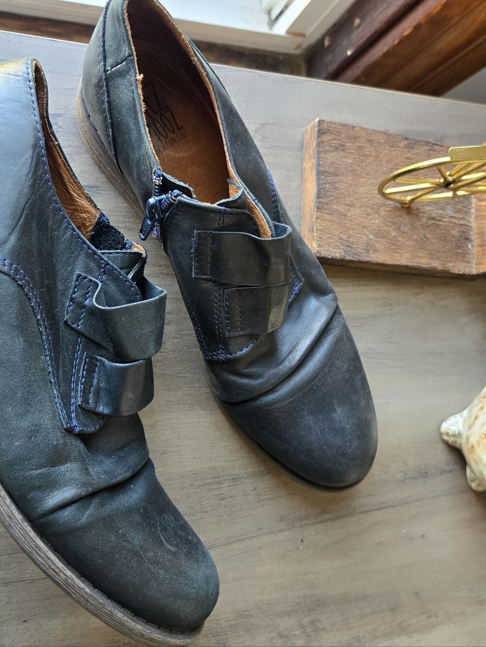 Miz Mooz Black Leather Slip-On Loafers